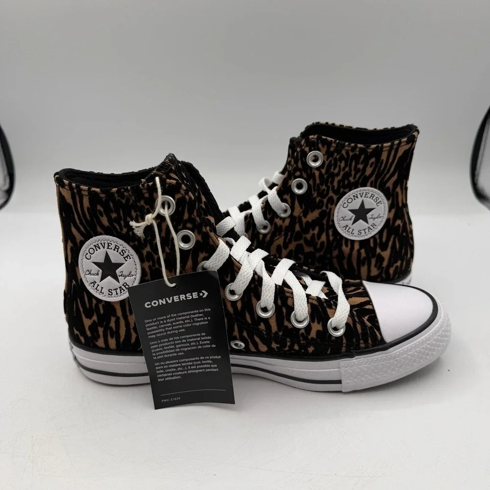 Converse Chuck Taylor All Star HI Top Shoes Womens Sz 6 Leopard Sneakers A17948F - Picture 7 of 10